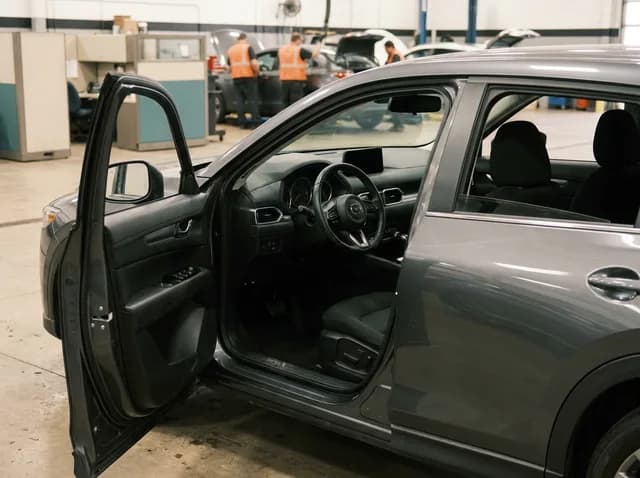 Interior photo, dashboard and front seats